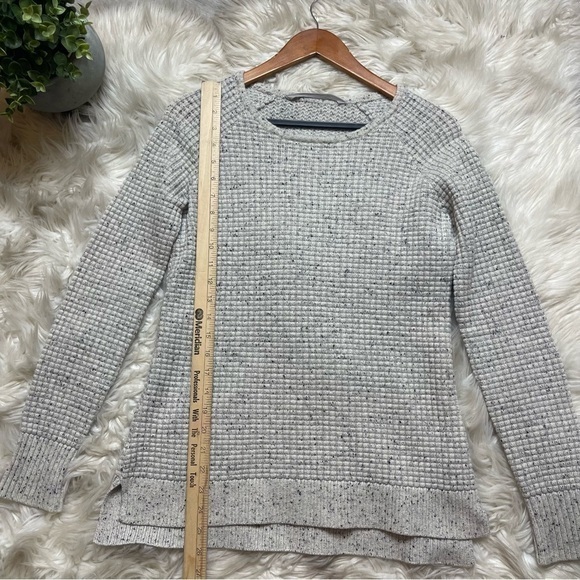 Athleta Cashmere Lodge Gray Waffle Knit Speckled Sweater - Picture 2 of 7